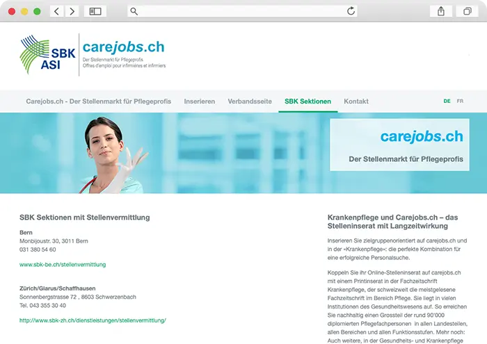 medienprodukt website carejobs ch 3 Stationsleitung (w/m/d) 80-100%